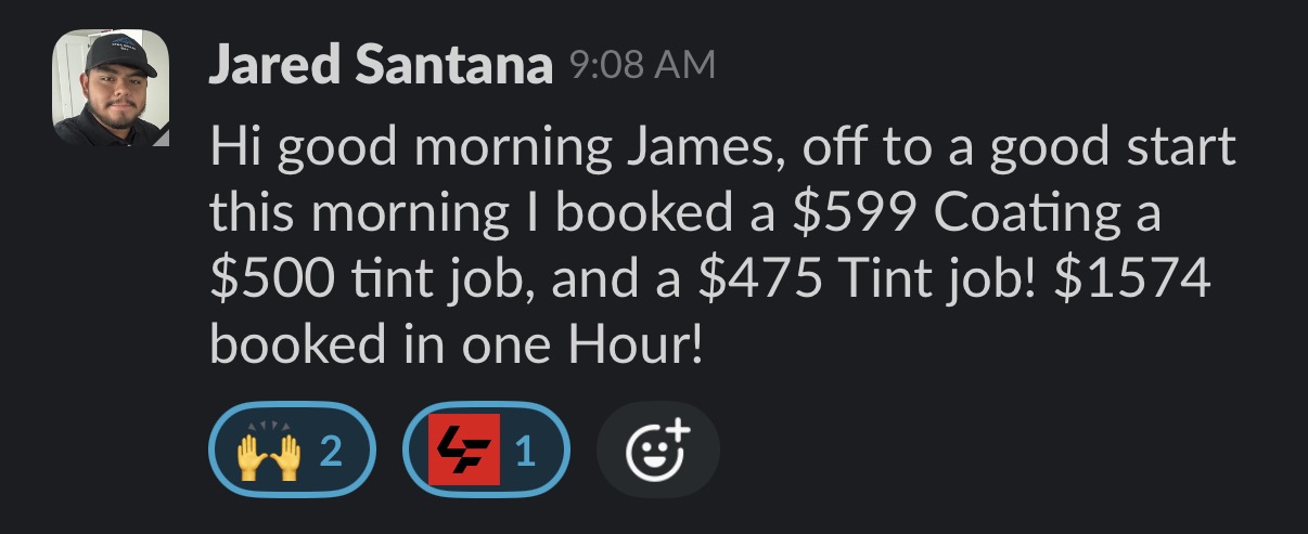 Jared Santana — $1,574 booked in one hour